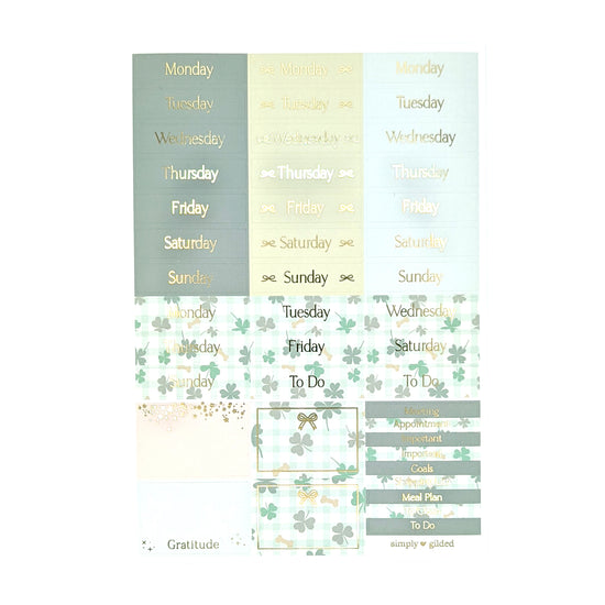 Lucky Puppy Luxe Sticker Kit (light gold foil)