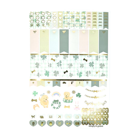 Lucky Puppy Luxe Sticker Kit (light gold foil)