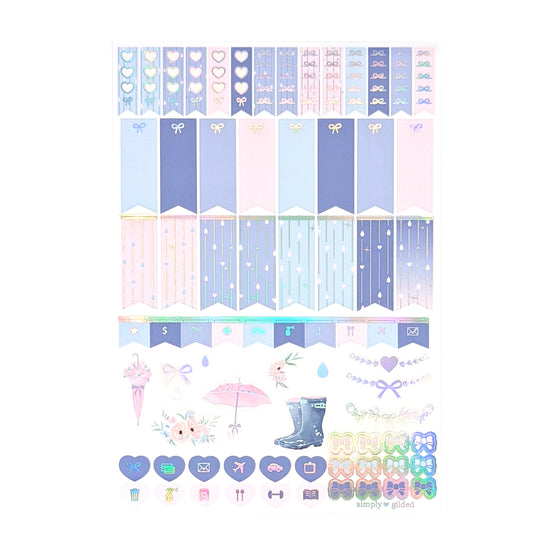 Rainy Day Luxe Sticker Kit (silver holographic foil)