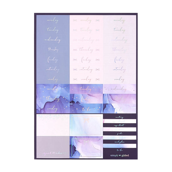 Iridescent Ink Luxe Sticker Kit (silver holographic foil)