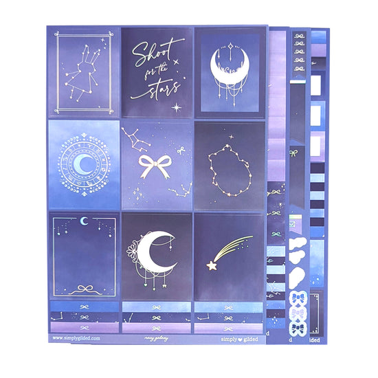 Navy Galaxy Luxe Sticker kit (silver holographic foil)
