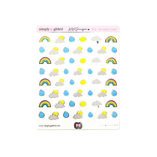 PX34 Juniper xoxo FAIR WEATHER FRIENDS sticker sheet