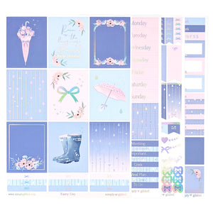Rainy Day Luxe Sticker Kit (silver holographic foil)