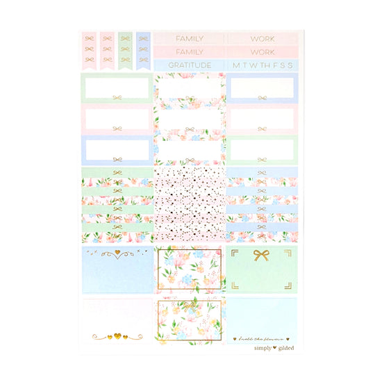 Spring Florals Luxe Sticker Kit (light gold foil)