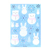 Snow Bunny and Bear (Deco Sheet + silver foil + iridescent glitter bubble overlay)