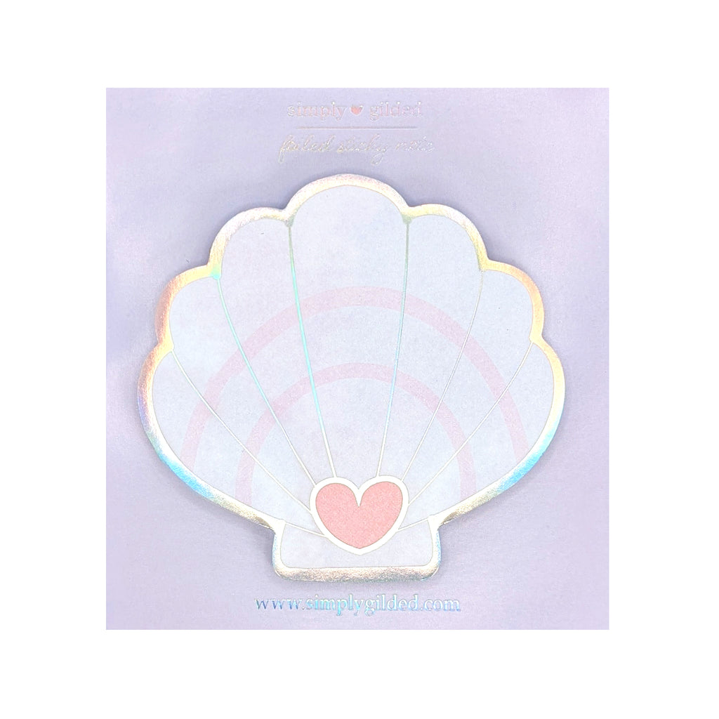 Purple Seashell Sticky Note (silver holographic foil) – simply gilded