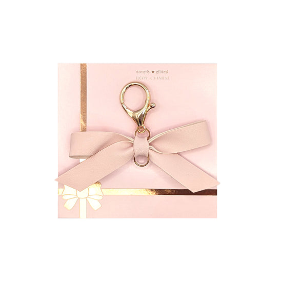 Pink Bow Charm (light gold hardware)