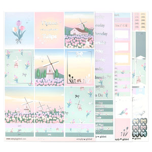 Tulips at Dawn Luxe Sticker Kit & Seals (silver foil)