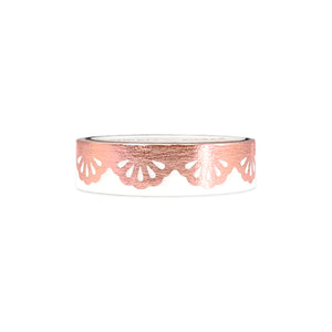 Sweet Diecut Fan Scallop washi (12mm + rose gold foil)