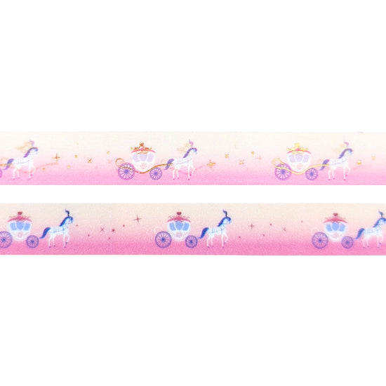 Once Upon a Time Horse & Carriage washi set of 2 (10mm + light gold foil / glitter)
