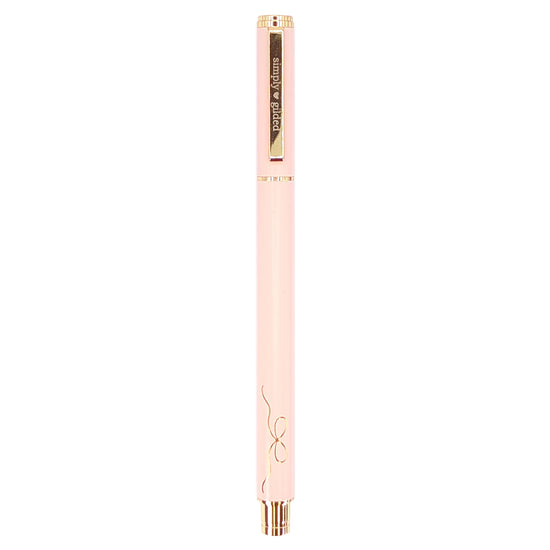 Classic Pink Bow Gel Ink Pen (light gold hardware)