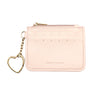 Pink Vegan Leather Zip Scallop Wallet (light gold hardware)