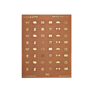 Chocolate Heart Icons (Basics + light gold foil)