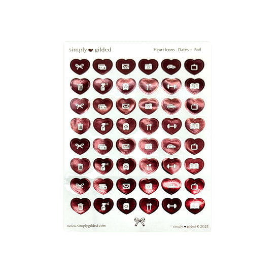 Rose Chocolate Heart Icons (Basics + rose chocolate foil + glossy paper)
