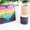 Color Love Midnight washi box set of 4 (10mm + pink/gold/green/blue foil bows)