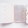 White with pink and white striped interior Mini Album (light gold hardware) - Restock
