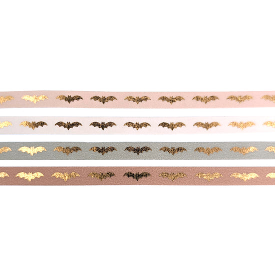 Blushbaby Bats washi set of 4 (5mm + rose gold foil)