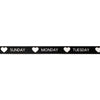 Black Perforated Days of the Week washi (10mm + white print)
