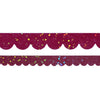 Burgundy Scallop washi set of 2 (10/8mm + iridescent bubble glitter overlay)