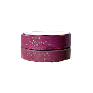 Burgundy Scallop washi set of 2 (10/8mm + iridescent bubble glitter overlay)