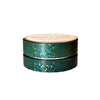 Evergreen Scallop washi set of 2 (10/8mm + iridescent bubble glitter overlay)