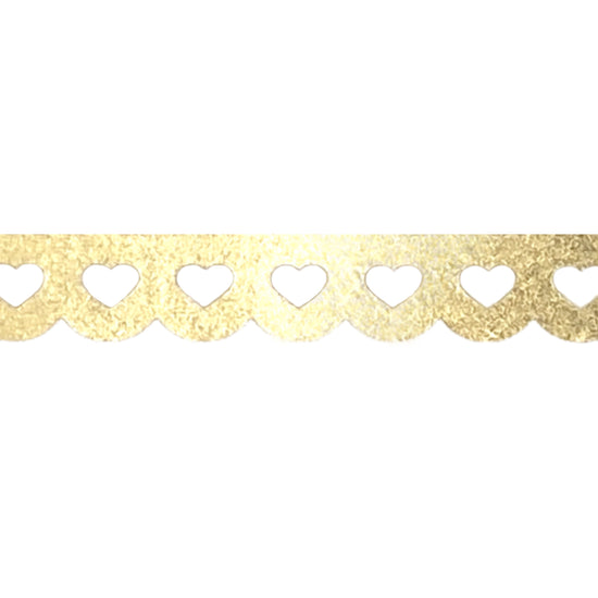 Metallic Light Gold Heart Lace Scallop washi (12mm)