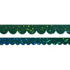 Evergreen Scallop washi set of 2 (10/8mm + iridescent bubble glitter overlay)
