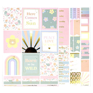 Here Comes the Sun Luxe Sticker Kit (light gold foil) (Item of the Week)