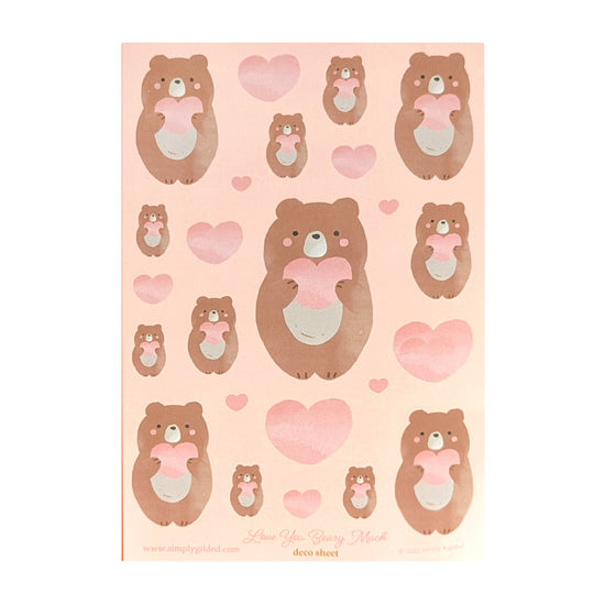 Love you Beary Much (Deco Sheet + light gold foil)