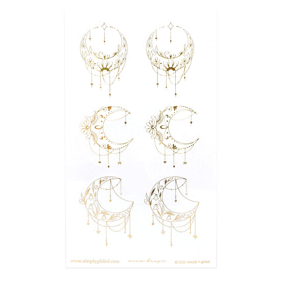 Clear Moon Drops Seals (light gold foil)