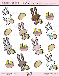PX11 Juniper xoxo TACOS sticker sheet