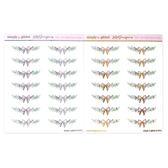 PX39 - Pink Holiday Festive Headers (You Pick)