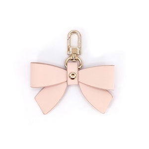 Classic Pink Vegan Leather Bow Clip (light gold hardware)