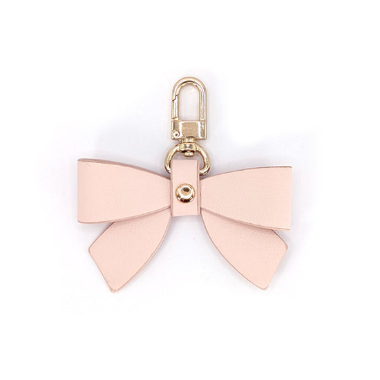 Classic Pink Vegan Leather Bow Clip (light gold hardware)