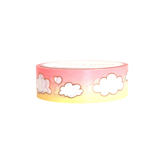 Fall Sunset Clouds washi (15mm + rose gold foil)