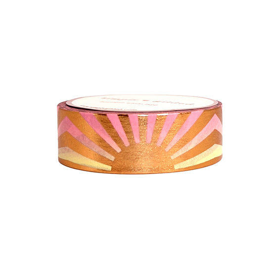 Here Comes the Sun Fall Sunset washi (15mm + rose gold foil)