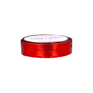 Metallic Red Heart Lace Scallop washi (12mm)