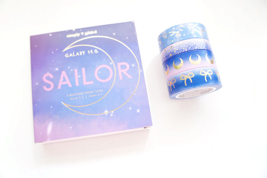 Sailor Galaxy 14.0 washi box set of 4 (light gold foil) - Restock