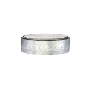 Metallic Silver Vertical Heart Lace Scallop washi (12mm)