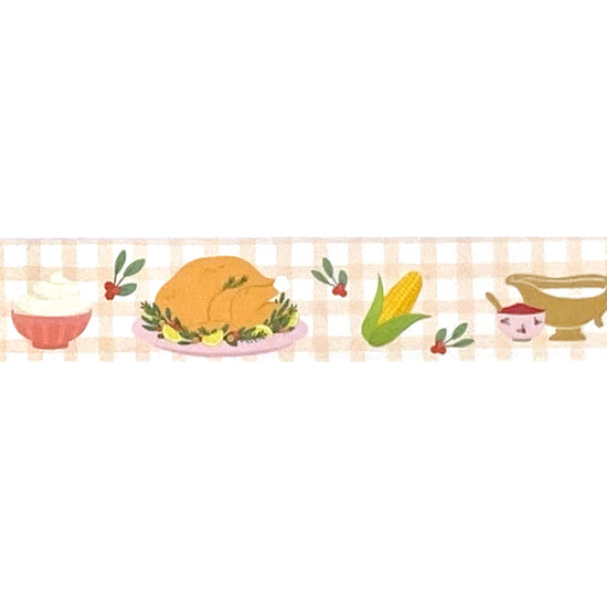 Thanksgiving Dinner washi (15mm + light gold foil)