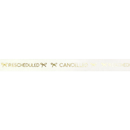 White Perforated Cancelled / Rescheduled washi (10mm + light gold foil)