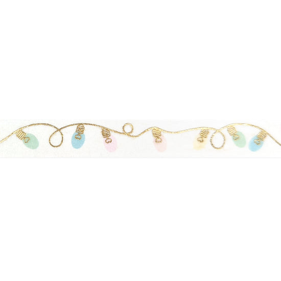 Christmas Lights Pastel washi (10mm + light gold foil)