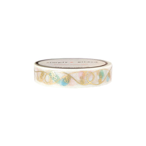 Christmas Lights Pastel washi (10mm + light gold foil)
