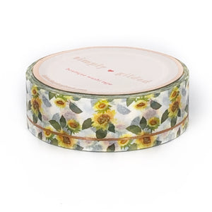 Embroidered Floral Ribbon WHITE Washi (15mm + light gold foil) – simply  gilded