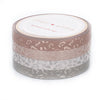 WASHI 6mm set of 4 - Perforated Silky Blushbaby LEOPARD + rose gold silk/silver silk foil (Restock)