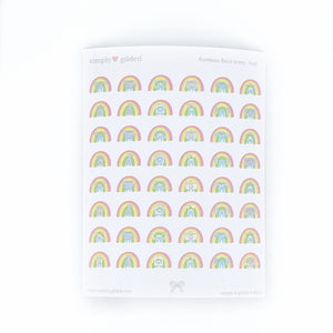 STICKERS - Cheerful Pastel Rainbow Basic Icons (YOU PICK)