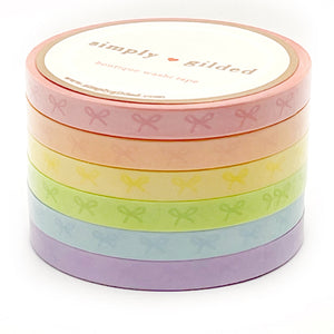 Sorbet Collection Horizontal Bow Washi set of 6 (5mm + opalescent overlay)