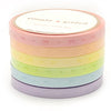 Sorbet Collection Heart & Bow Washi set of 6 (opalescent overlay)