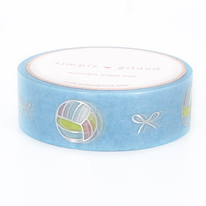 WASHI 15mm - VOLLEYBALL & Bows + silver holographic foil