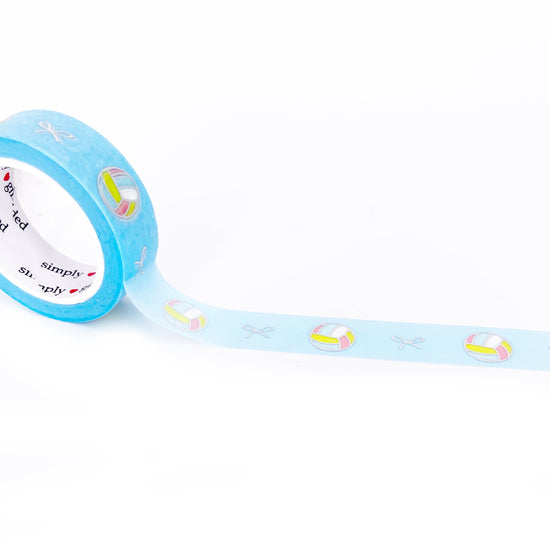 WASHI 15mm - VOLLEYBALL & Bows + silver holographic foil